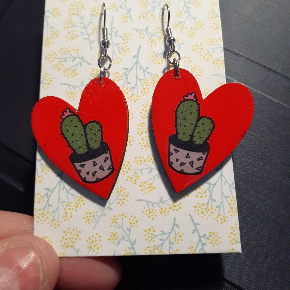 Romantic flirty cactus earrings